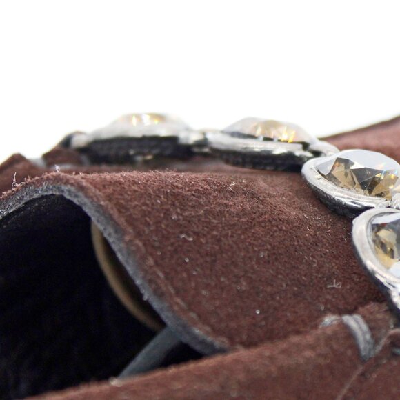 Stuart Weitzman Brown Suede Rhinestone Driving Moccasins: Size 11 M - Picture 8 of 8